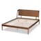 Baxton Studio Sadler Mid-Century Modern Ash Walnut Brown Finished Wood Full Size Platform Bed 174-10911-Zoro - alternate 2